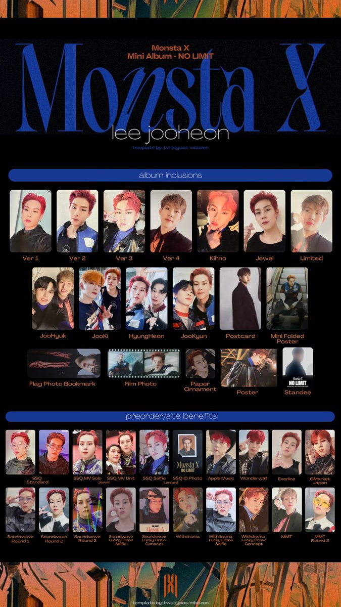 monsta x no limit member template updated 01/05 — jooheon