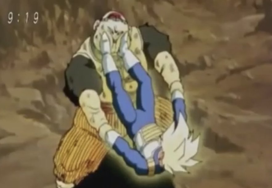 絶対に手を放さないとベジータさんに宣言した人造人間19号さんwww 両手