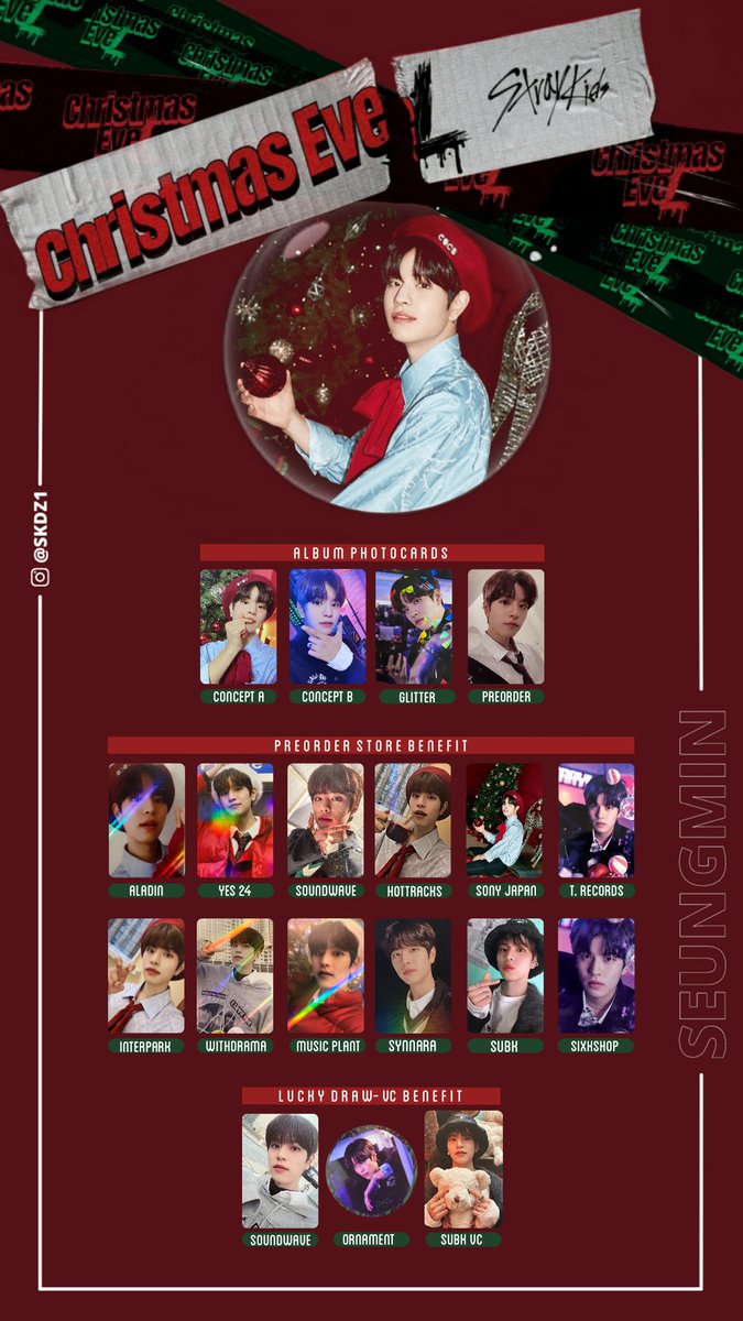 Stray Kids Christmas Evel photocard template — Seungmin [UPDATED