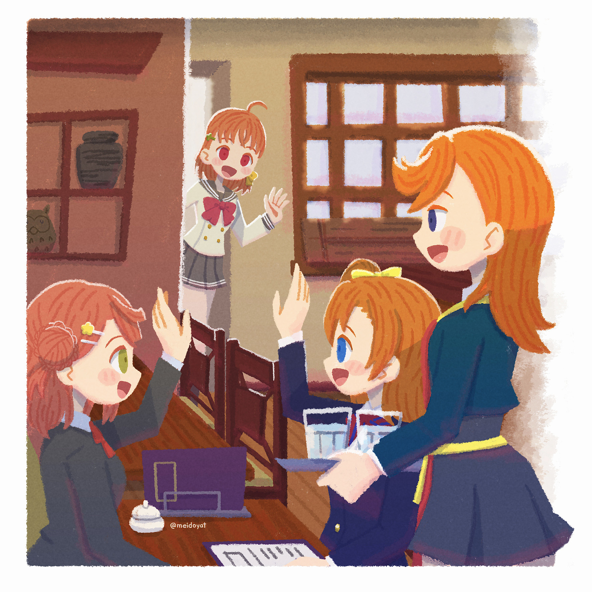 おしゃれのカフェで #lovelive #高海千歌 #澁谷かのん #上原歩夢 #高坂