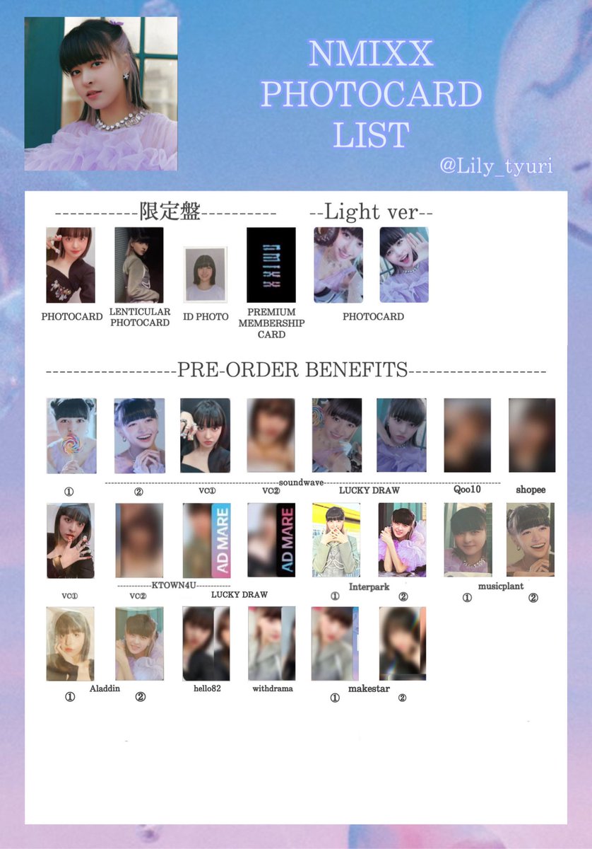 NMIXX AD MARE photocard template トレカリスト トレカ一覧 【トレカ