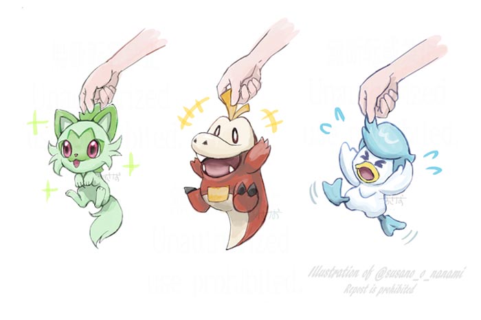 クワッス「新御三家、ニャオハ&ホゲータ&クワッスを つまんでみました