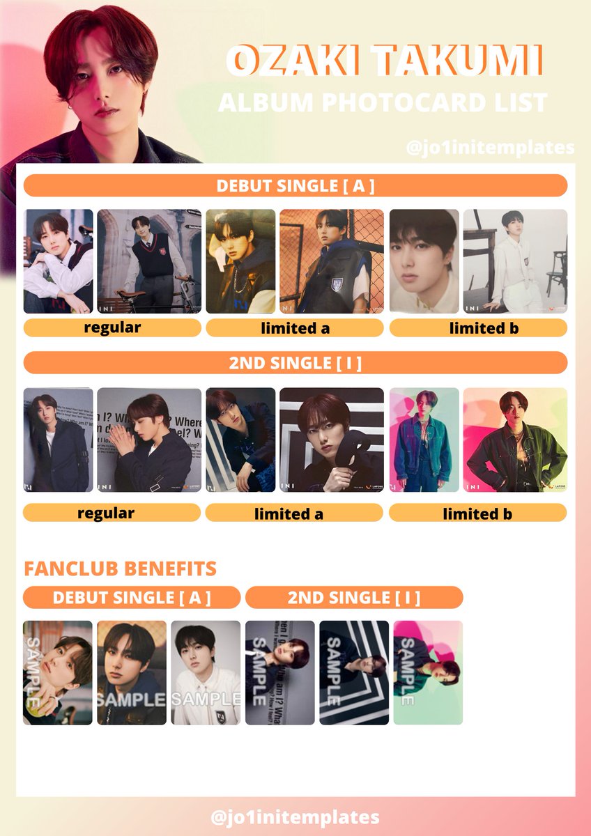 INI MEMBER ALBUM PHOTOCARD LIST INI メンバー アルバム トレカ