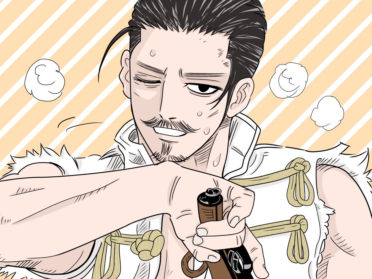 鶴見中尉模写完成。色とか分からなくて適当です。好きなシーンを描いて