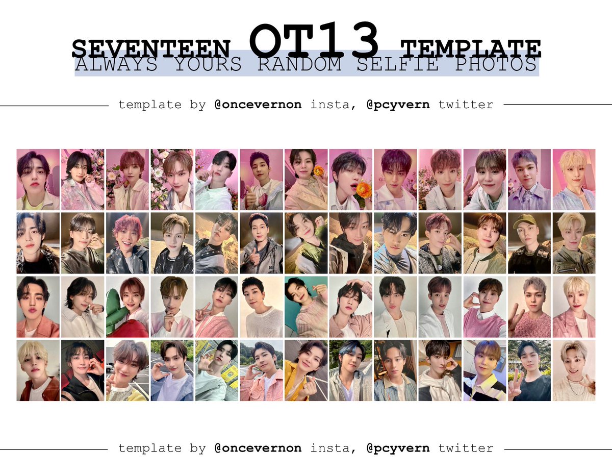 ot13 seventeen template for the random selfie photo prints from