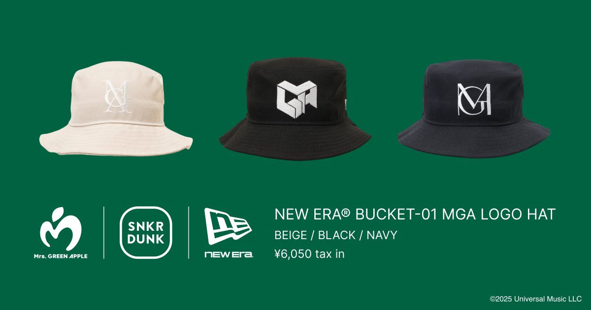 本日20時から／ Mrs. GREEN APPLE、スニダンとコラボで 限定「NEW ERA