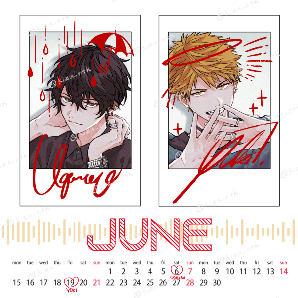 特典付】ギヴンカレンダー2026 ・2026年1月～12月 ・証明写真風