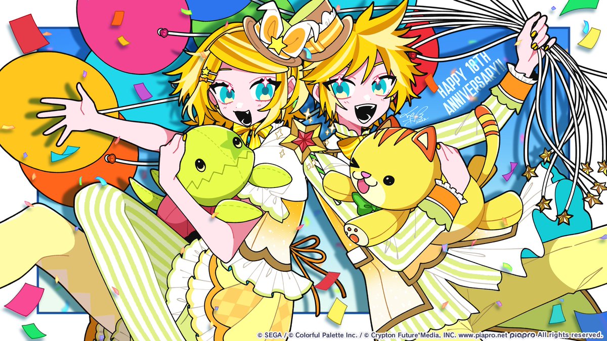 ㊗️本日12月27日は バーチャル・シンガー🎤 鏡音リン&鏡音レンの18