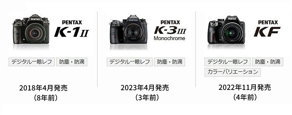がんばれPENTAX。 これが現在のPENTAX一眼レフカメラのラインナップ