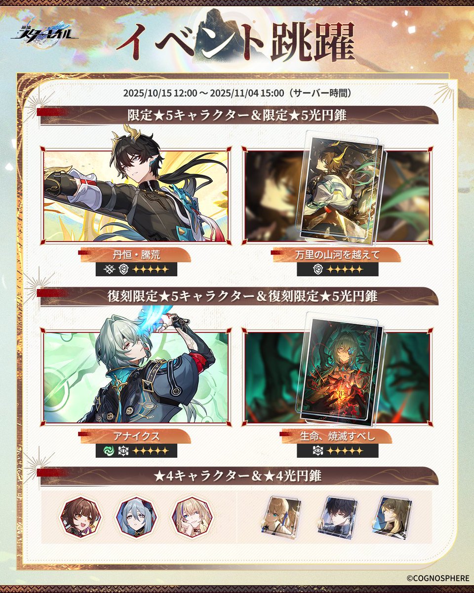 Ver.3.6イベント跳躍・その2 今期のイベント跳躍の開催期間は2025/10