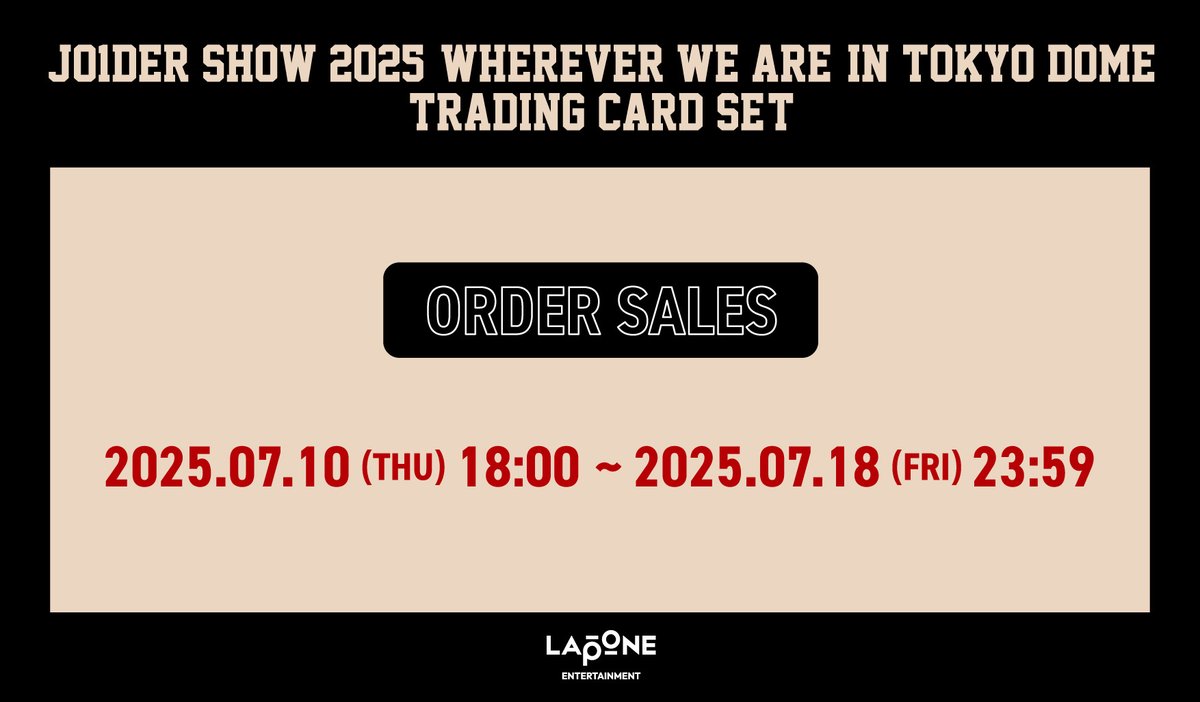 📢] JO1DER SHOW 2025 'WHEREVER WE ARE' IN TOKYO DOME