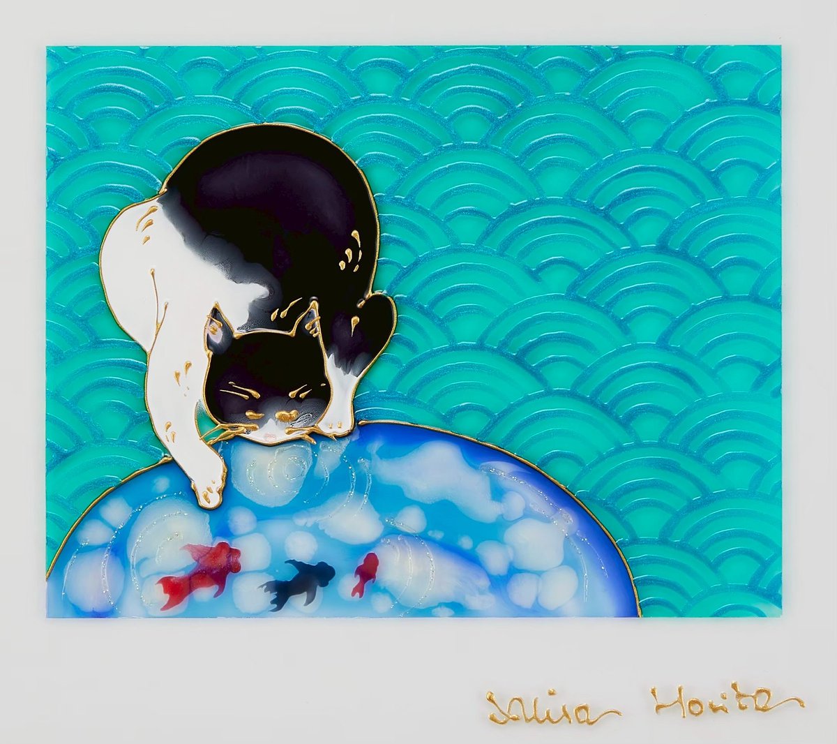 お江戸のネコと浮世絵をガラス絵で描いた、蔦重缶第2弾『お江戸ネコ缶