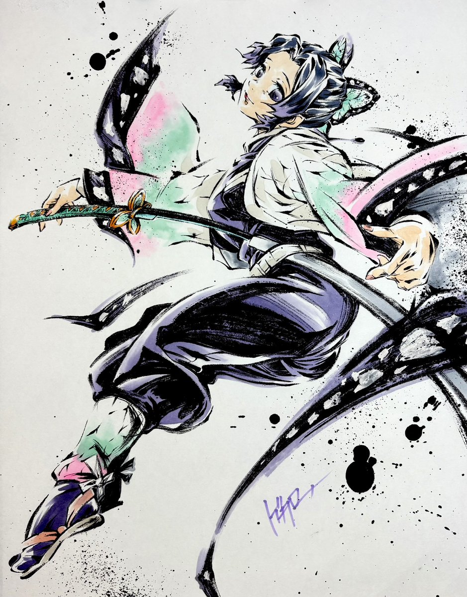 無限城編 】 劇場版「鬼滅の刃」無限城編 墨絵「胡蝶しのぶ」 #鬼滅の