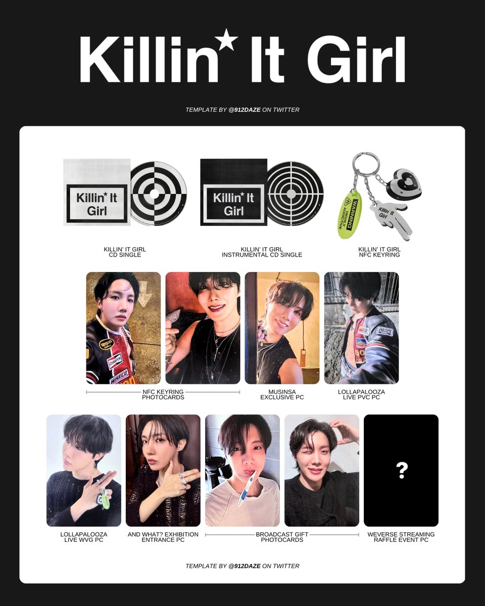 BTS J-HOPE SOLO ALBUM SINGLES CD KEYRING PC PHOTOCARD WISHLIST WL