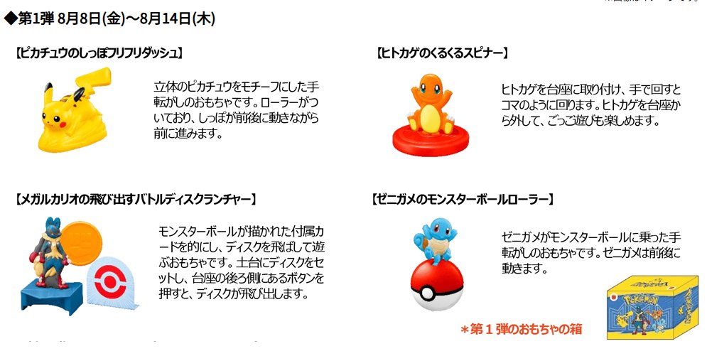 ポケモン×マクドナルド】 本日からハッピーセット「ポケモン」の販売