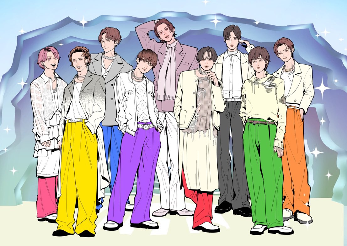 Snow Man 1st POP-UPのコラボグッズイラストとしてメンバーの皆様を