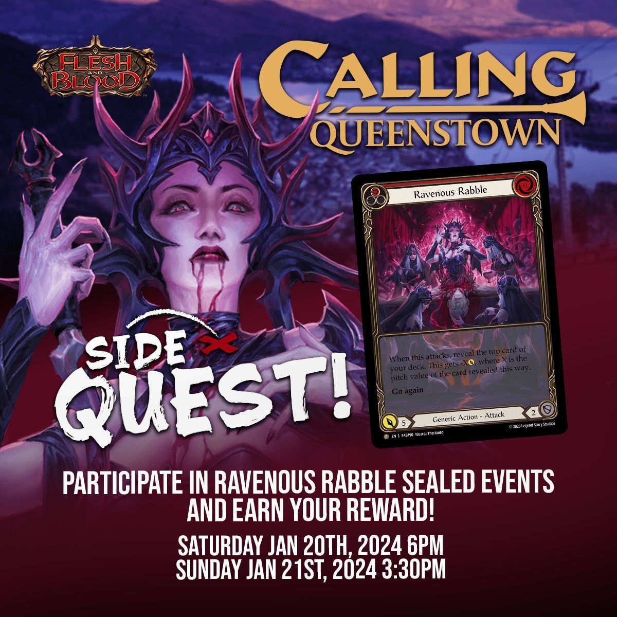 ❗ A side quest appears! Get Ravenous Rabble at the Calling