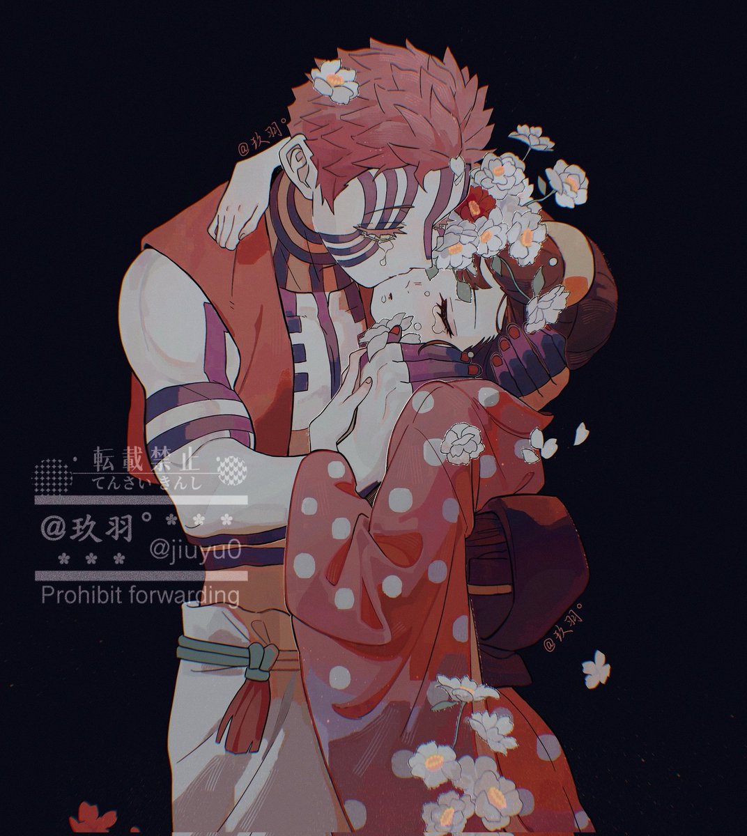 The kiss」 23.9.17 #狛恋 #狛治 #恋雪 #猗窩座 #鬼滅の刃