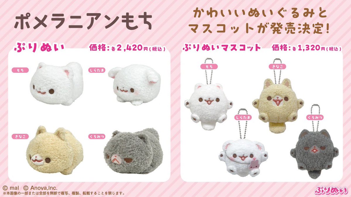 ✨発売情報✨ ポメラニアンもちの「ぷりぬい」「ぷりぬいマスコット