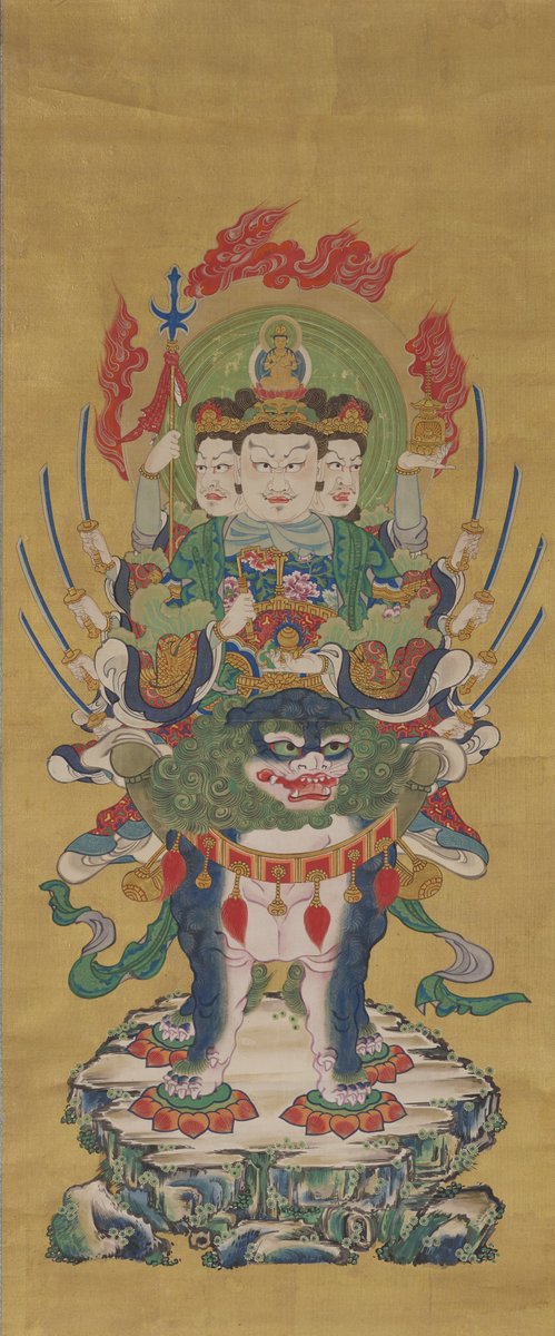 特集展示 作品紹介】 刀八毘沙門天像 江戸時代 天保4（1833）年 獅子冠