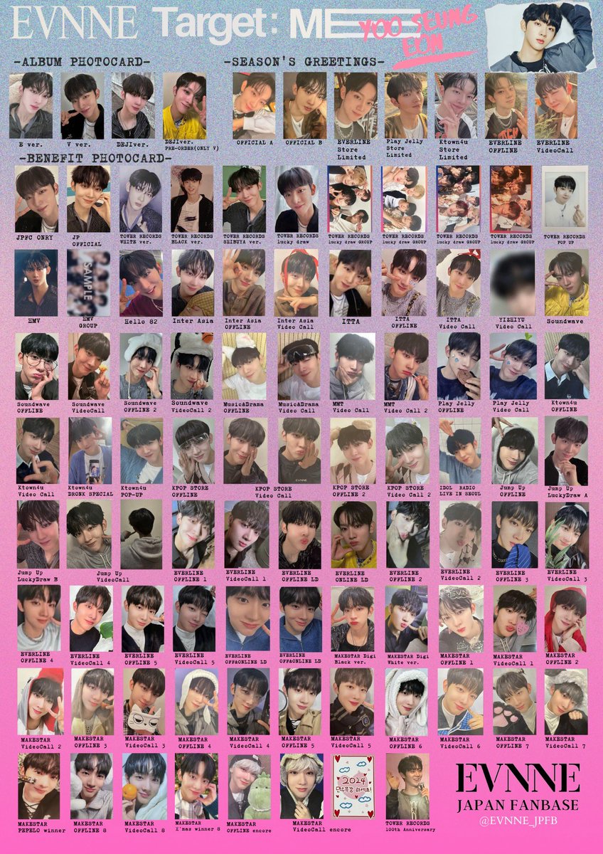 トレカ一覧 PhotocardTEMPLATE 】 🗓️2/10 確定版 7人全種 ・EVNNE