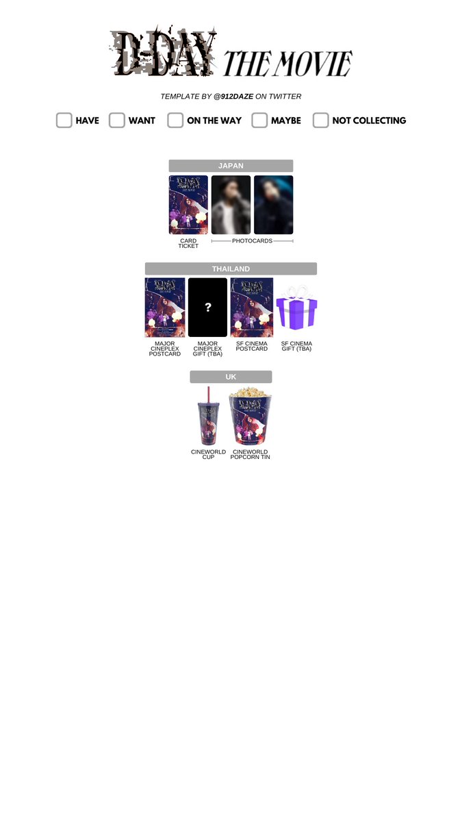 BTS SUGA AGUST D YOONGI D-DAY WISHLIST TEMPLATE✨ ⭐️ D-DAY The