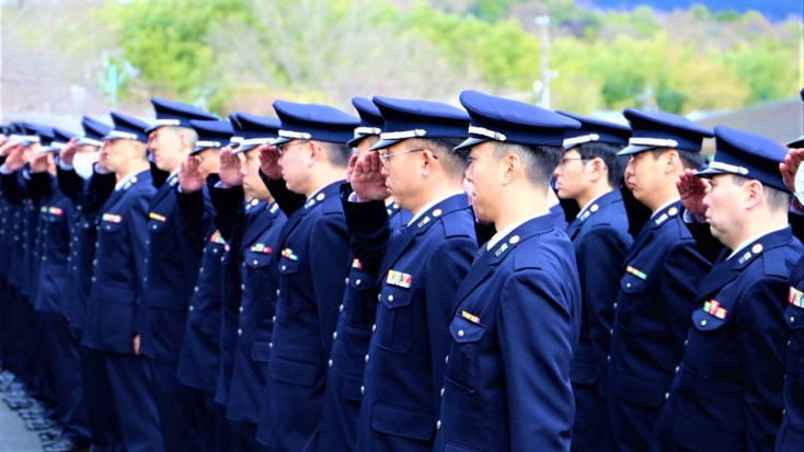 幹部候補生学校 では、本日、令和6年度の各課程学生が着校しました