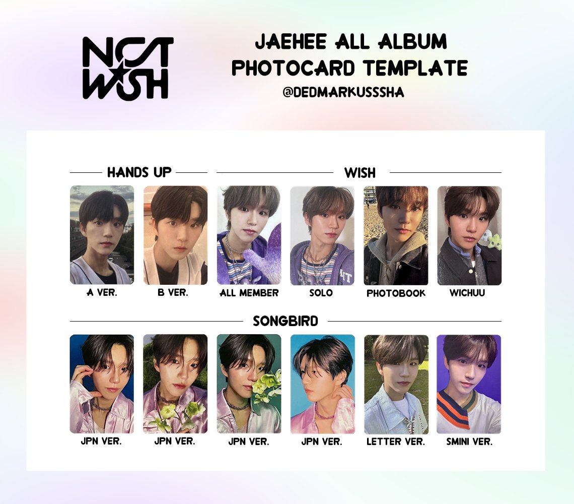 NCT WISH TEMPLATE💫 Jaehee, Ryo, Sakuya ALL ALBUM PHOTOCARD