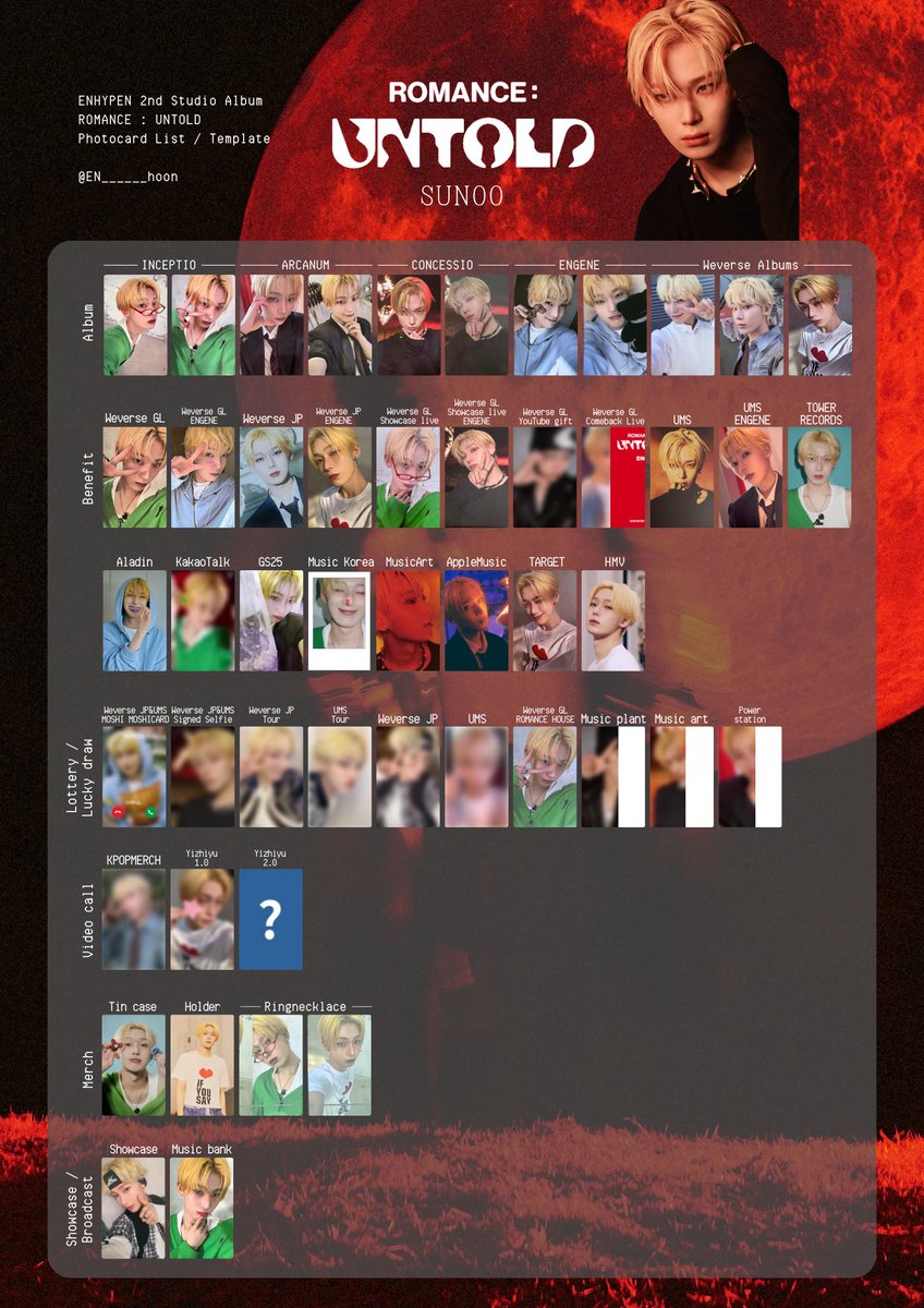 ENHYPEN トレカ 7種 ×2 weverse UNTOLD ENHYPEN ROMANCE weverse