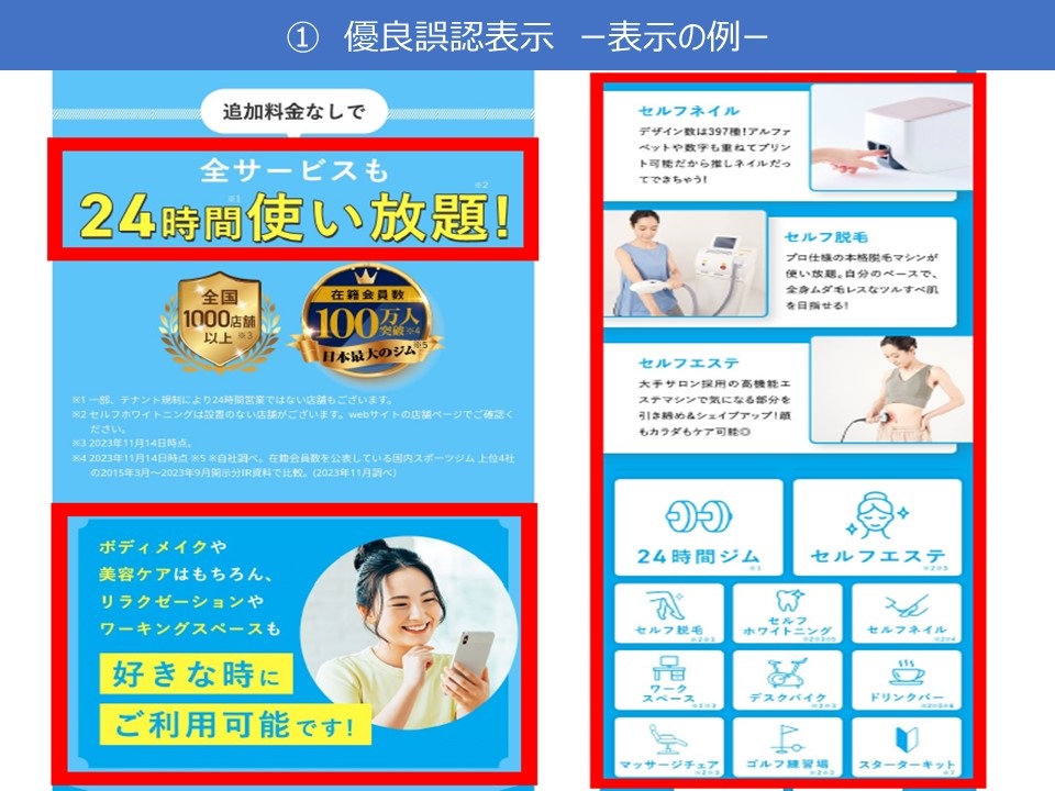 消費者庁は、RIZAP㈱が運営する「 #chocoZAP 」と称する店舗における