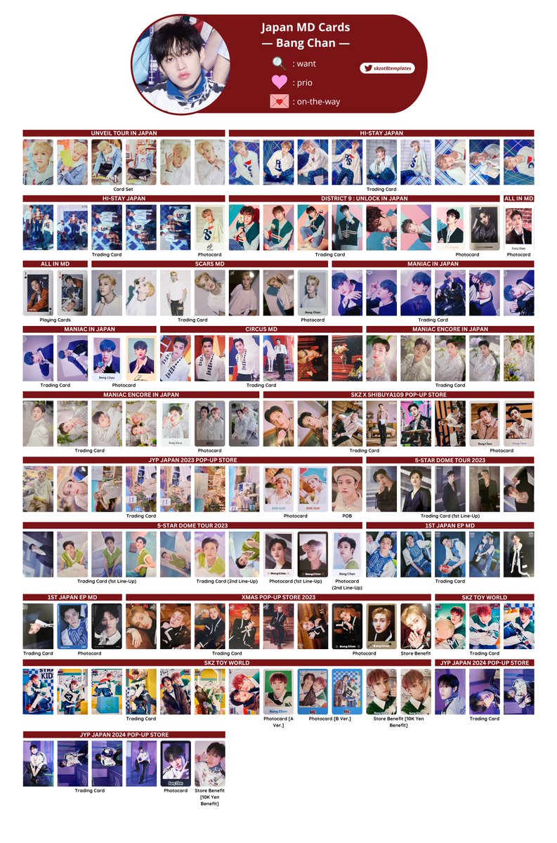 Stray Kids Member Compilation Templates ✨ Japan MD Cards Template
