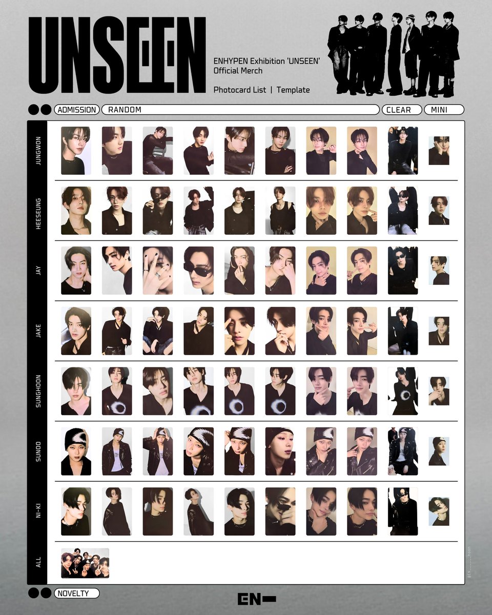 🍥⸝꙳ ⁡ ENHYPEN Exhibition 'UNSEEN' ⁡ Official Merch OT7