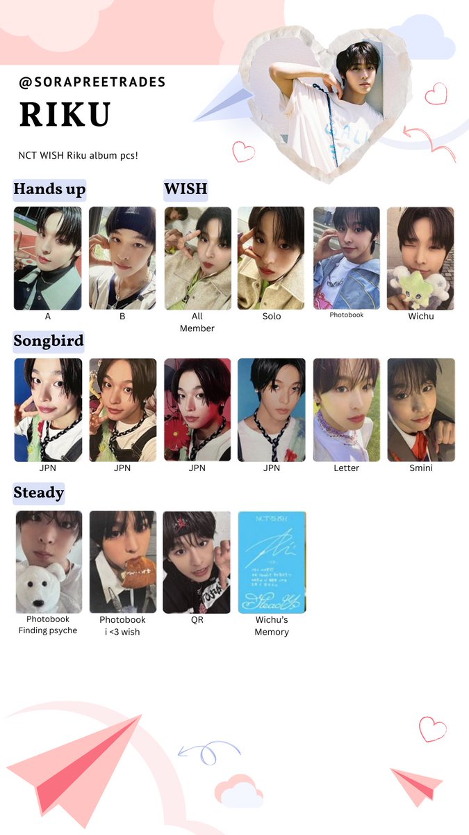nct wish album pcs template! sion, riku, yushi vers. 엔시티위시