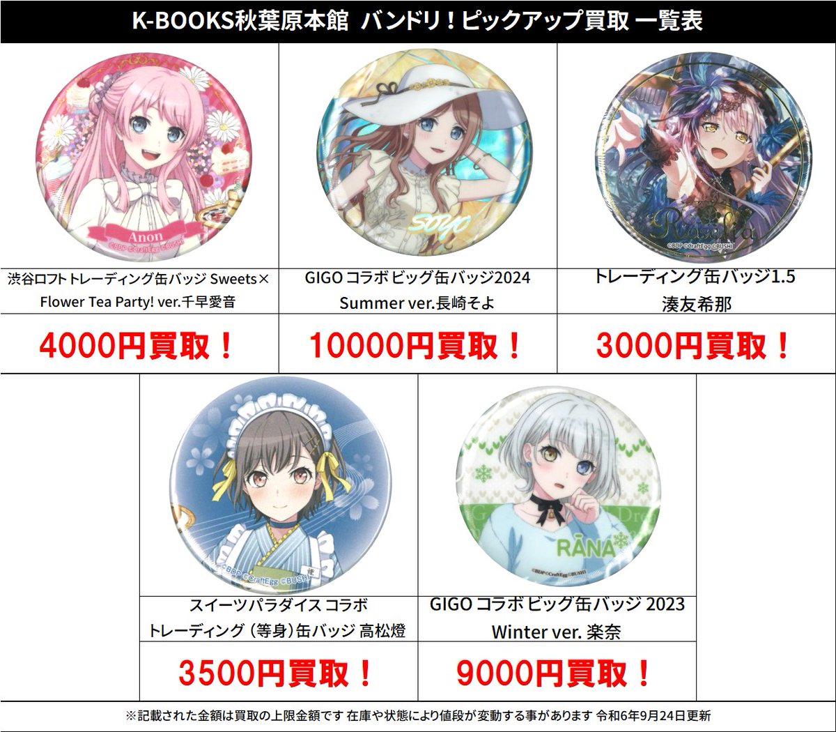 買取情報】 バンドリ！ #買取akbkbバンドリ GIGO コラボ ビッグ缶