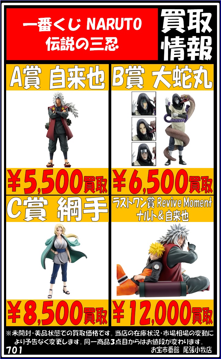 一番くじナルト疾風伝 伝説の三忍 MASTERISE ABC賞 フィギュアセット 一