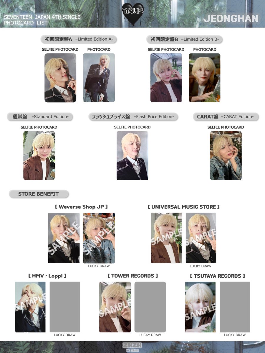 ラキドロ追加】 SEVENTEEN JAPAN 4TH SINGLE「消費期限」 Photo card