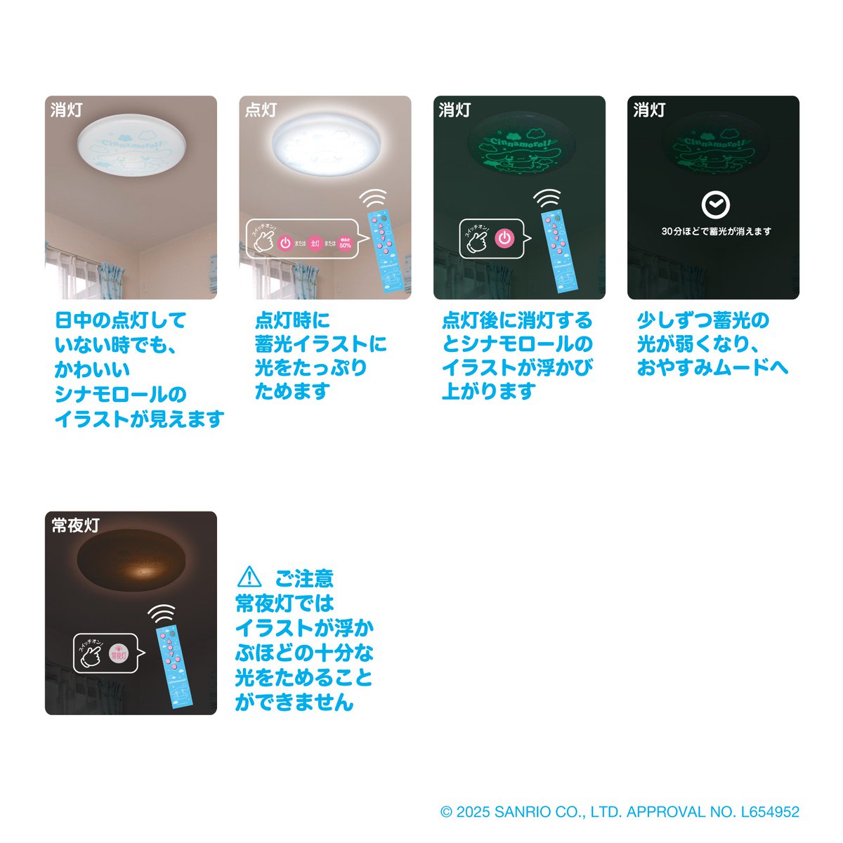 ドウシシャ」からシナモロール・クロミのLEDシーリングライトが登場