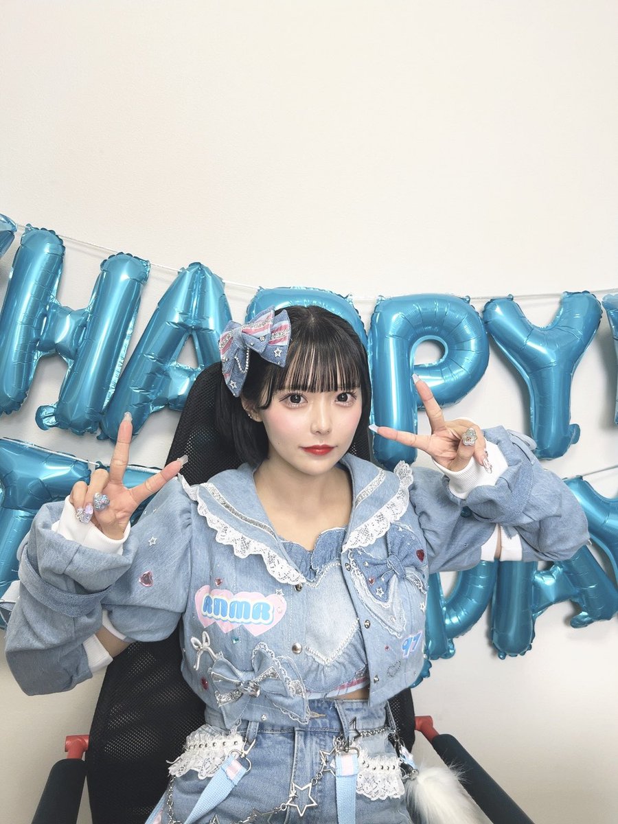 🩵 福山梨乃 オンライン特典会 🩵 先日行われた生誕祭での衣装での