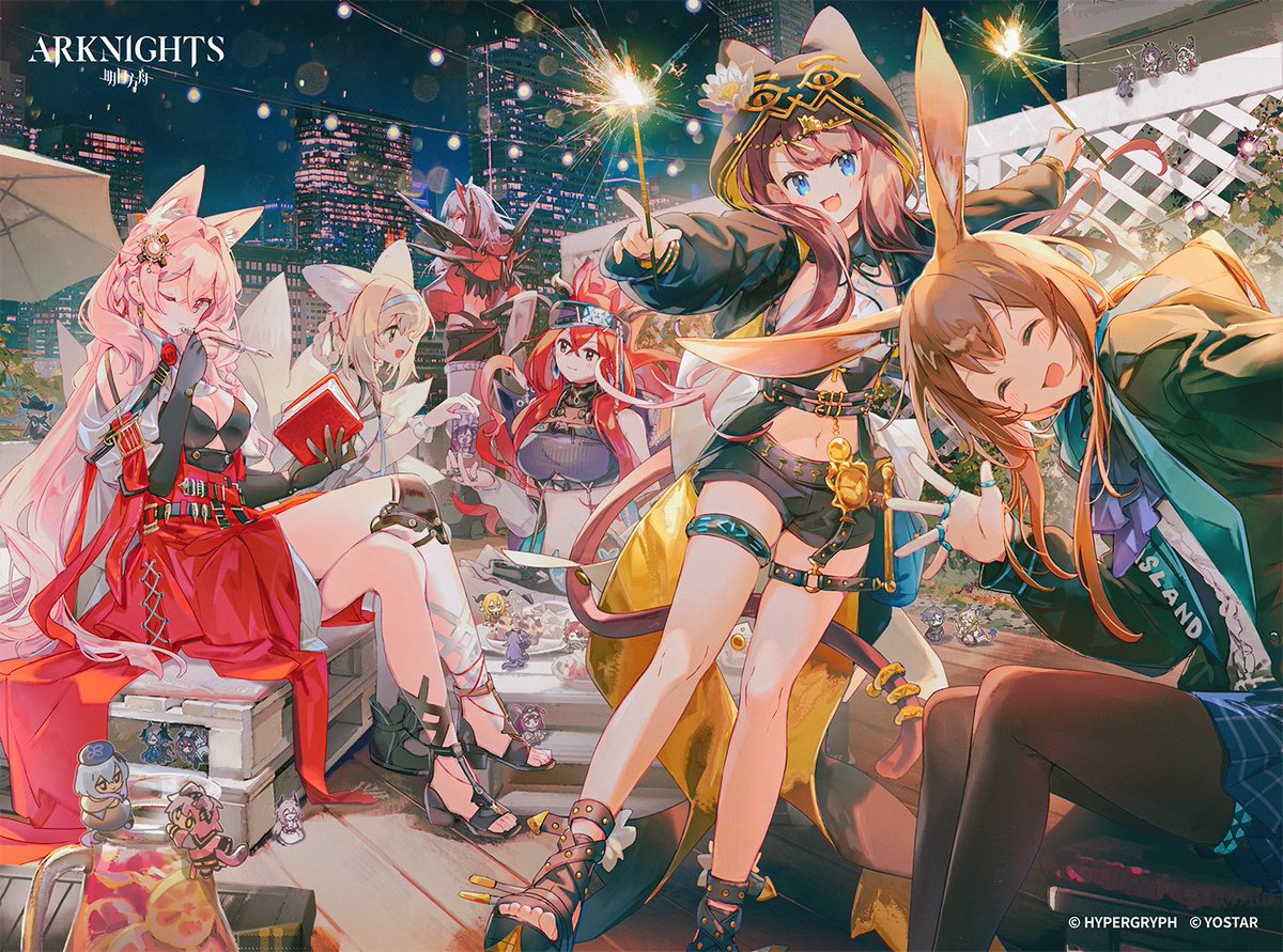 I drew a picture in Arknights 5th Anniversary Artbook! i-it's the