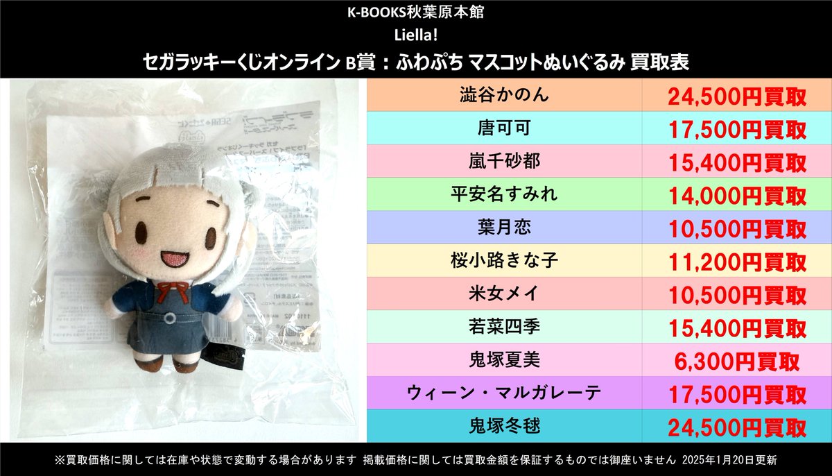 買取情報】 ラブライブ！スーパースター!! Liella!(リエラ) セガ