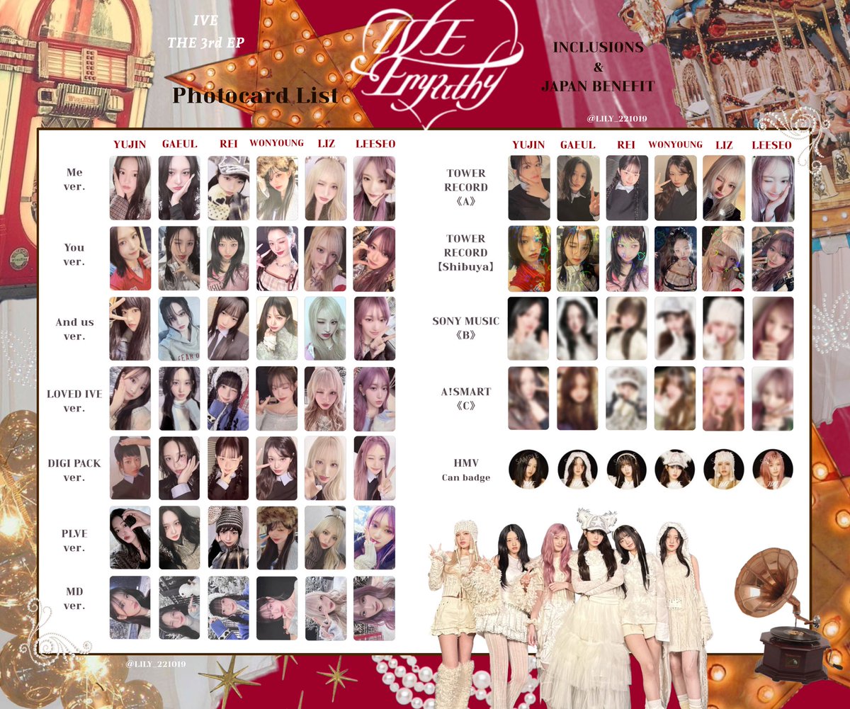 IVE EMPATHY】 封入&日本特典 全員 トレカ 一覧 💌Photocard List