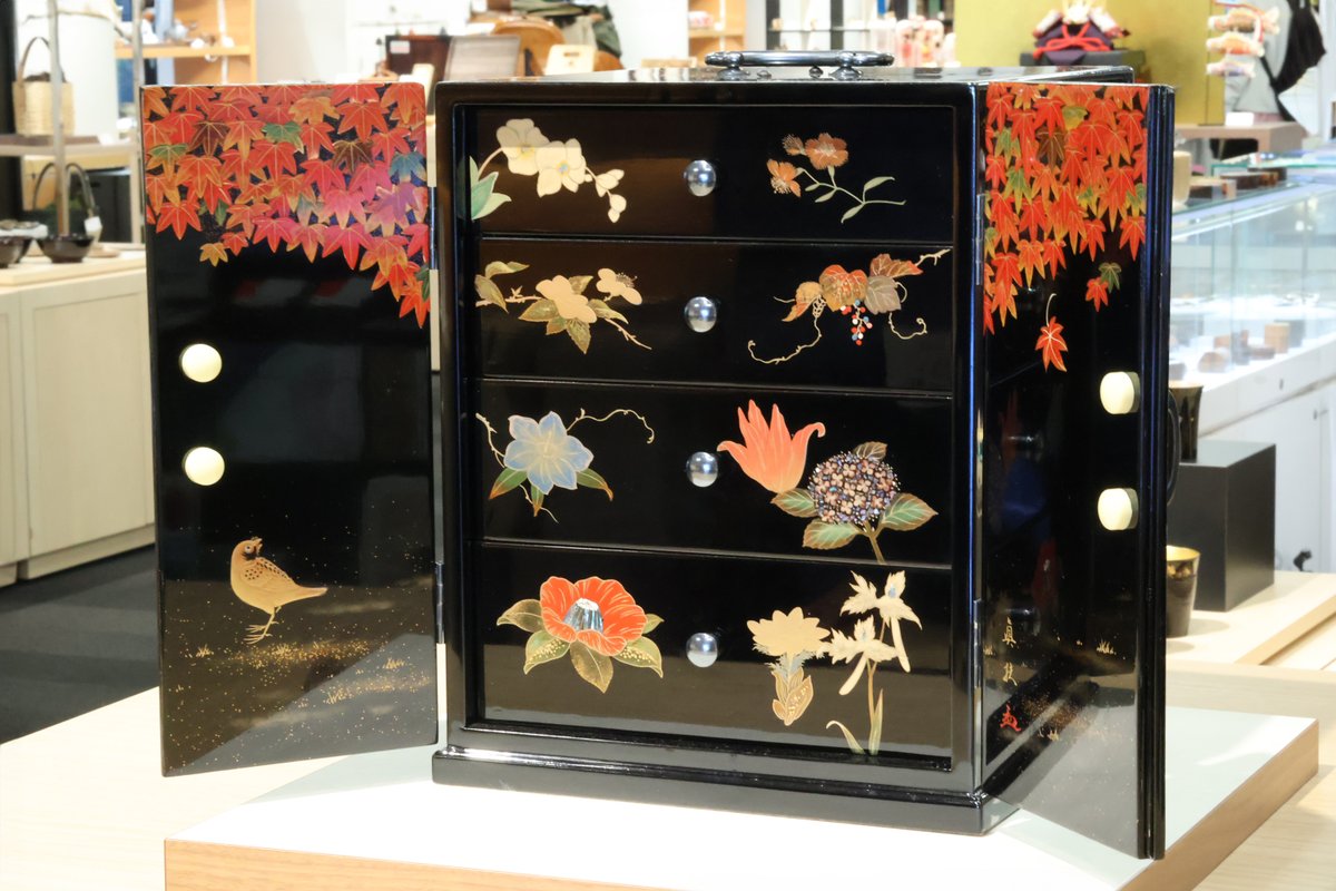 松田真扶　越後漆器　菓子入れ　傷あり