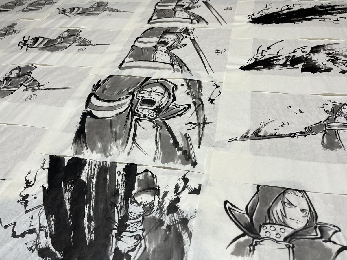 炎炎ノ消防隊 参ノ章 第1クール』 ED水墨原画 アーサー・ボイル