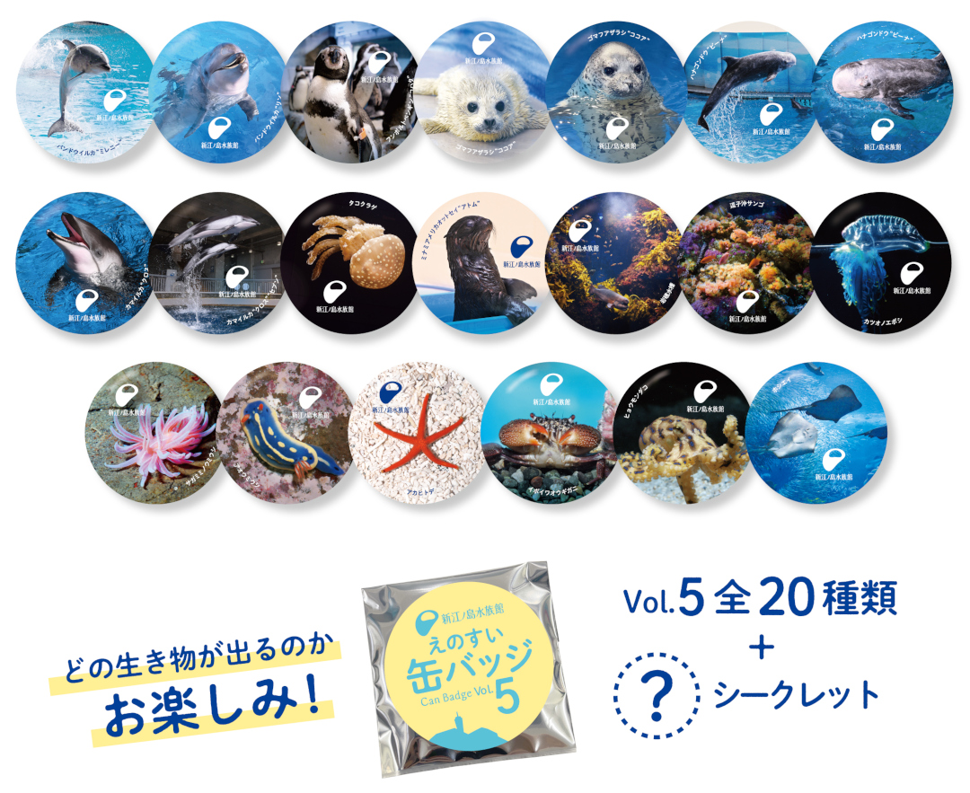 えのすいランダム缶バッジ Vol. 5✨ “えのすい”の人気者たち20種類＋