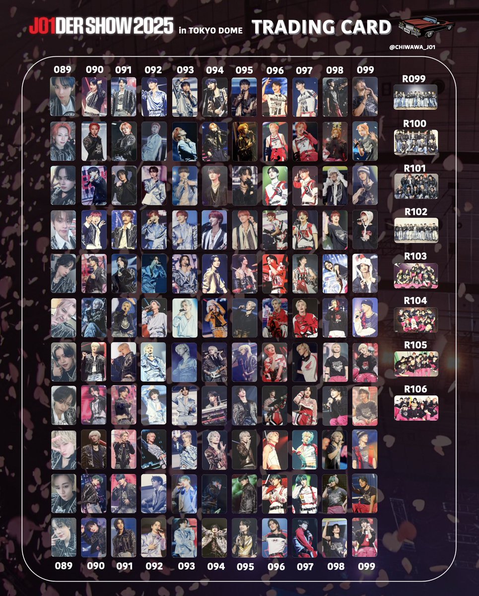 JO1DER SHOW 2025 'WHEREVER WE ARE' IN TOKYO DOME トレカの一覧表を