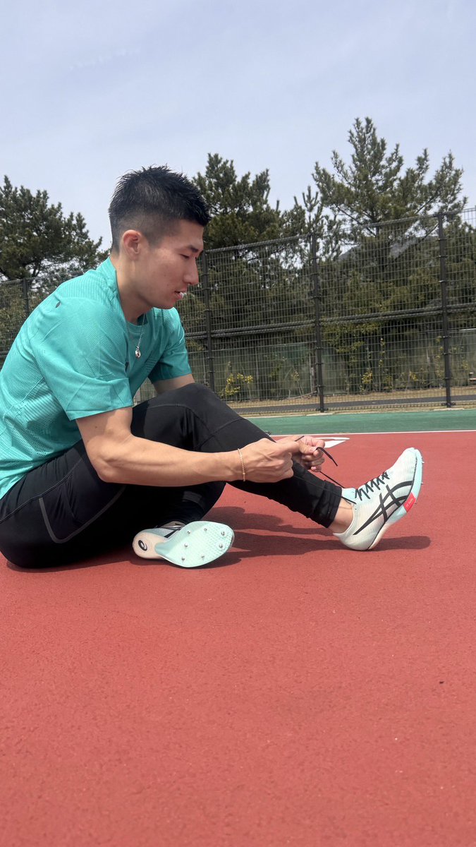 ASICS 厚底スパイク慣れてきた