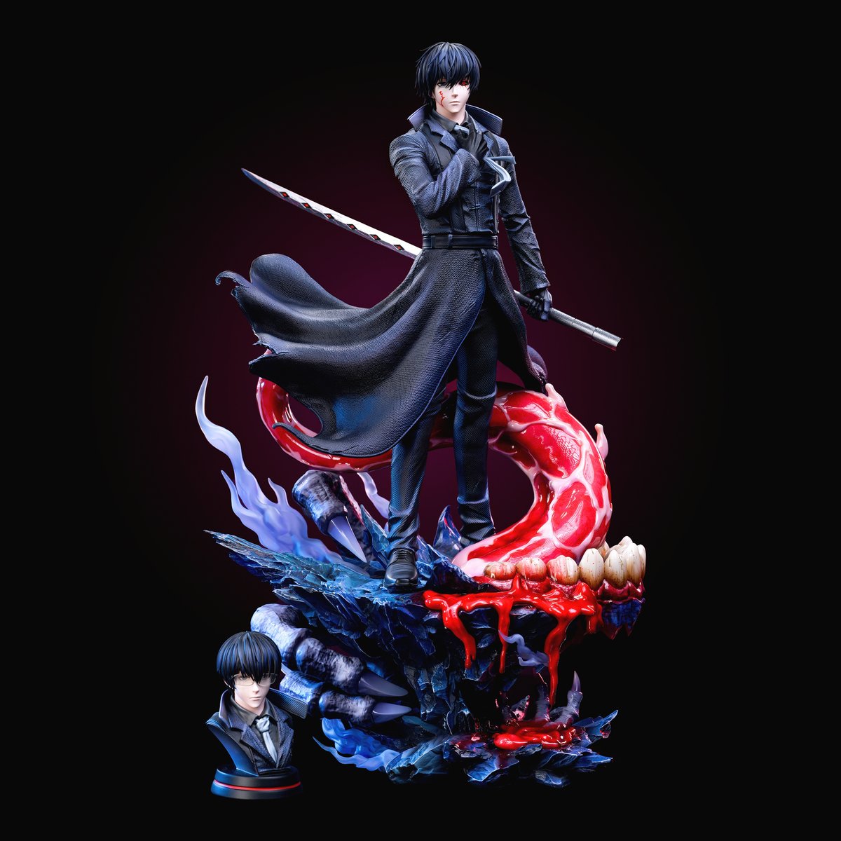 東京喰種トーキョーグール 金木 研 黒い死神 Ver. 1/6スケール 塗装