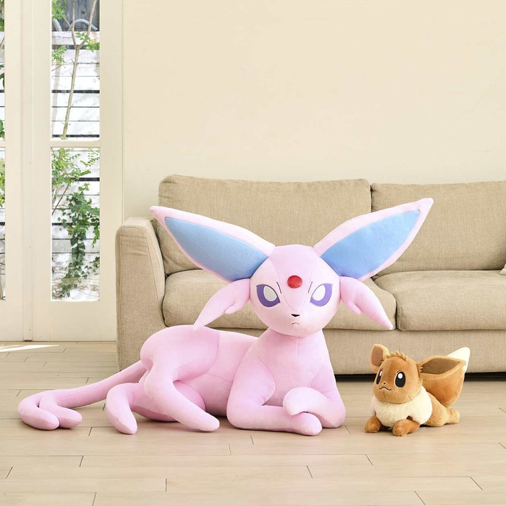 ポケモンセンター 等身大ぬいぐるみ イーブイ進化形 寝そべり エーフィ