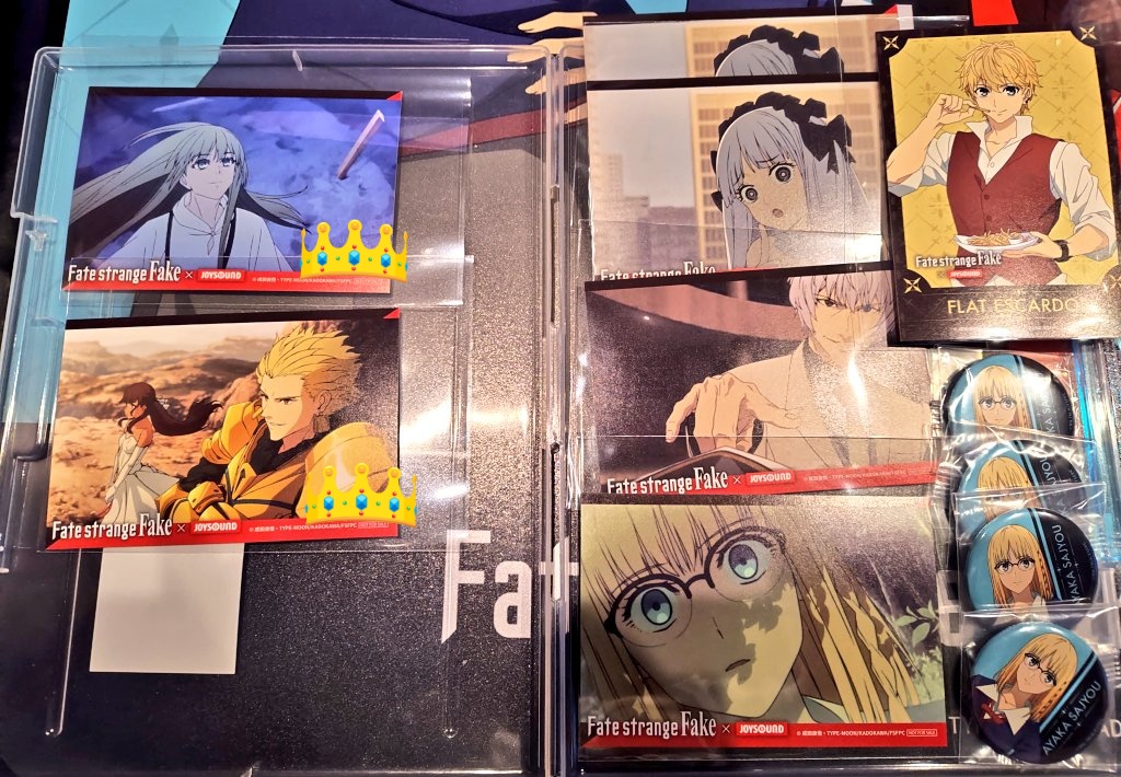 交換・譲渡】Fate/strange Fake JOYSOUNDコラボ ポストカード 缶バッジ