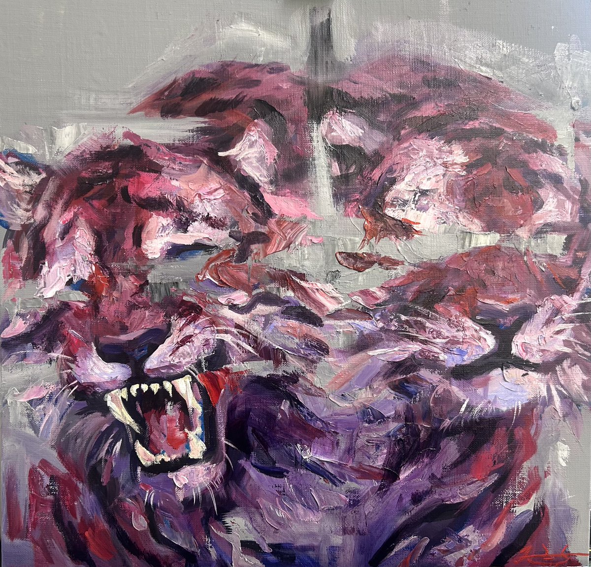 Reverse』 S4号 H33.3×W33.3 キャンバスにアクリル、油彩 誰しもが二面